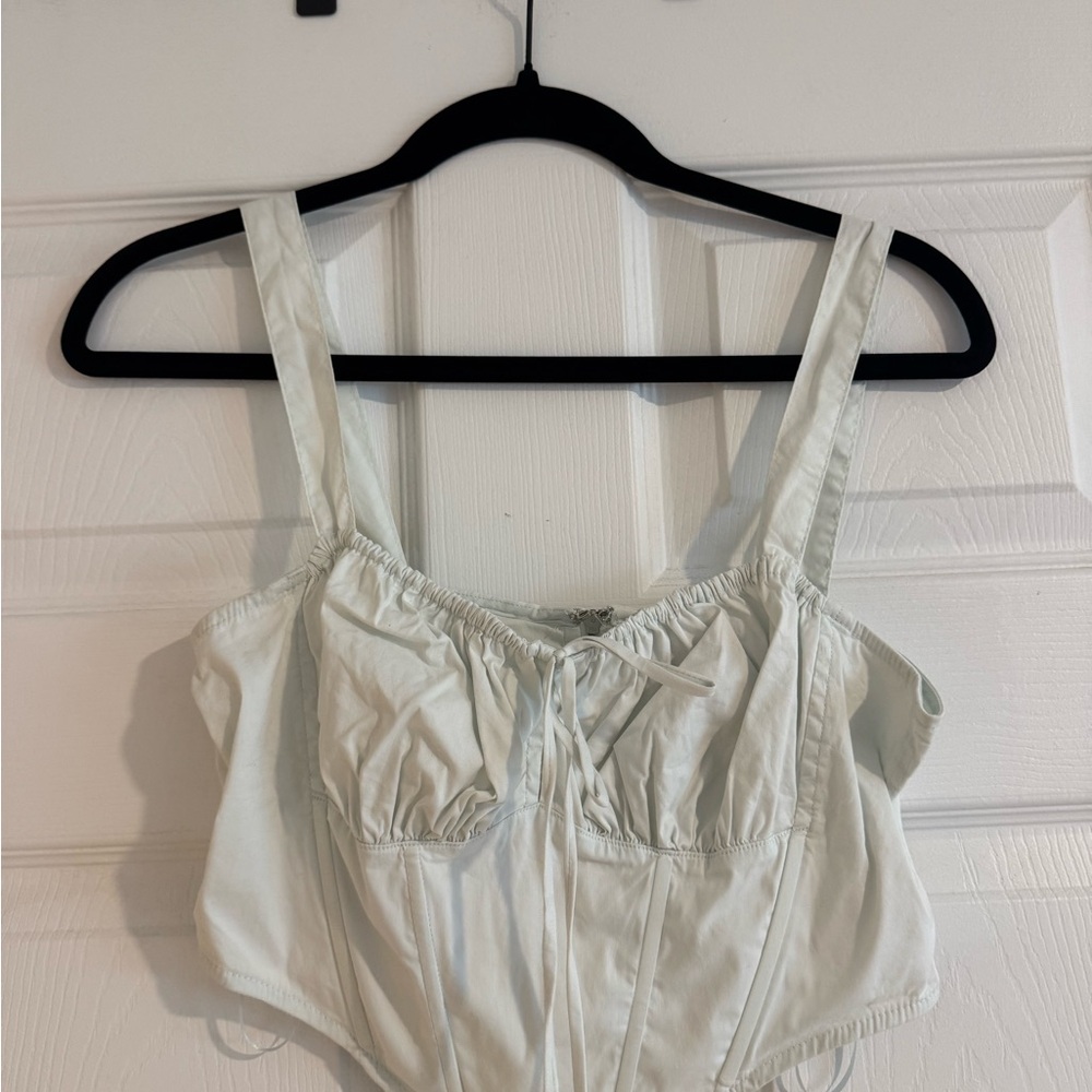 Light Green Bustier Crop Top